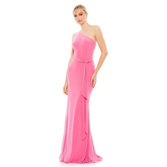 NWT Ieena for Mac Duggal A26581 Tie Waist One Shoulder Dress Size 10 - Picture 1 of 9